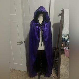 Purple and Black Hooded Cape